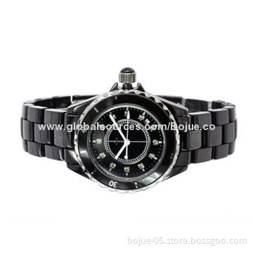 Black Ceramic Ladies' Watch, OEM Orders WelcomedNew